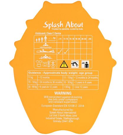 Splash About Svømmebræt - Puffer Fish - Gul/Orange