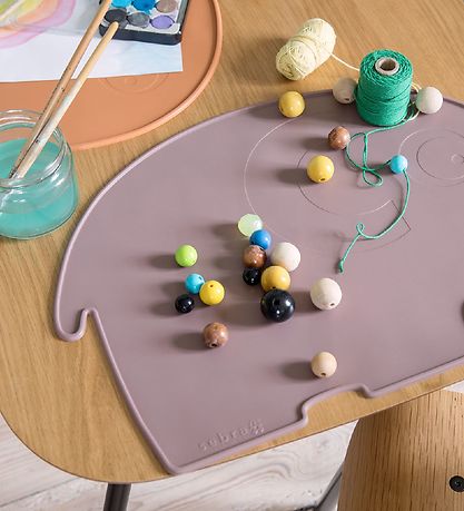 Sebra Dækkeserviet - Silikone - Rustic Plum Elefant