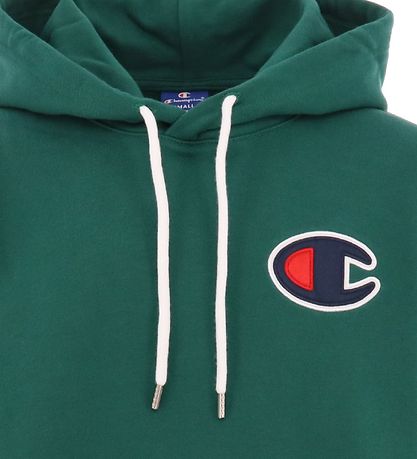 Champion Fashion Hættetrøje - Mørkegrøn m. Logo