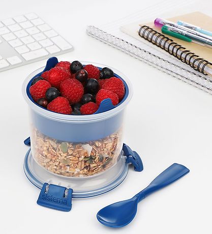 Sistema Madkasse m. Bestik - Breakfast To Go - 530 ml - Mørkeblå
