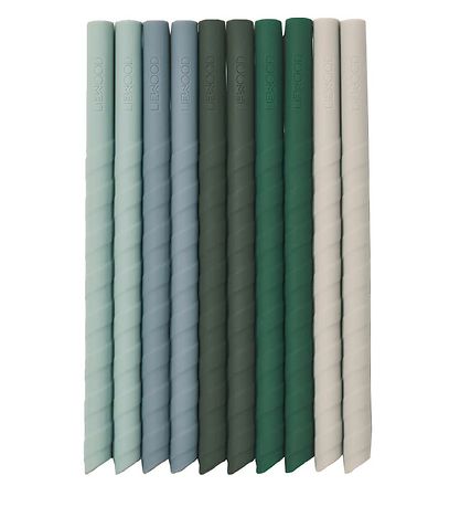 Liewood Sugerør - Silikone - Timoti - 10-pak - Green Multi Mix