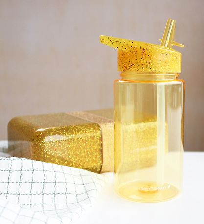 A Little Lovely Company Drikkedunk m. Sugerør - 450 ml - Guld m.
