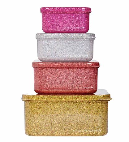 A Little Lovely Company Madkasse - 4 stk -  Gold Blush m. Glimme