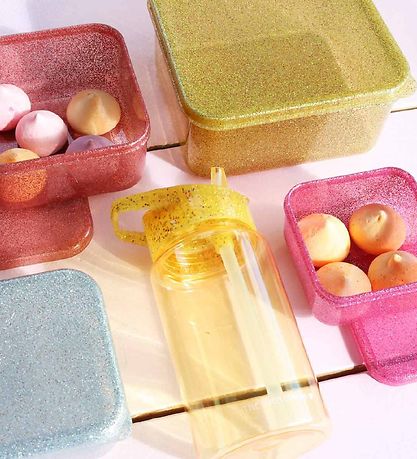 A Little Lovely Company Madkasse - 4 stk -  Gold Blush m. Glimme