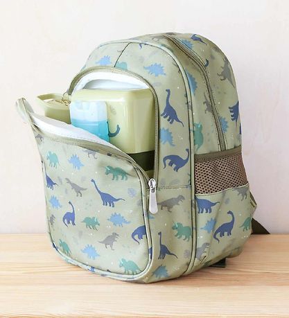 A Little Lovely Company Børnehavetaske m. Termolomme - Dinosaur