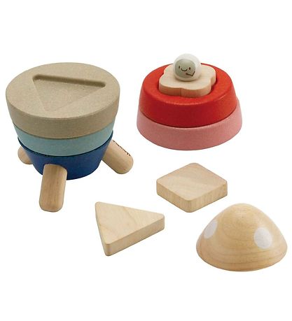 PlanToys Trælegetøj - Stableraket - 11 Dele