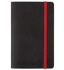Oxford Notesbog - Soft Cover - Linieret - A6 - Sort/Rød