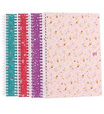 Oxford Notesbog - 1 bog - Floral - Linieret - B5 - Assorteret