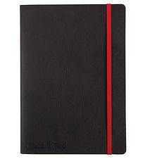 Oxford Notesbog - Soft Cover - Linieret - A5 - Sort/Rød