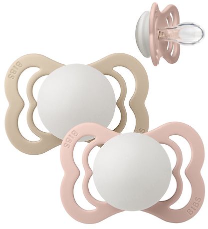 BIBS Supreme Natsutter - Str. 1 - 2-pak - Symmetrisk - Blush/V