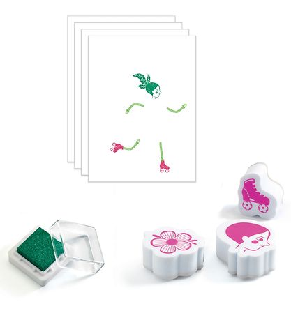 Djeco Stempelsæt - Mix & Match - Blomsterpiger