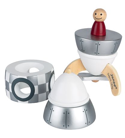 Janod Stablelegetøj - Træ - Magnetisk Raket - 5 Dele - Silver