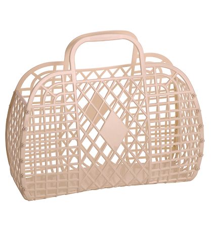 Sun Jellies Lille Foldekurv - Retro - 26x21x12 cm - Latte