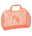 Sun Jellies Lille Foldekurv - Retro - 26x21x12 cm - Neon Orange