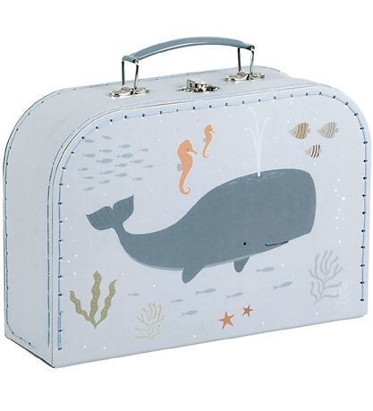 A Little Lovely Company Kuffertsæt - 2 stk - 29x25,5 cm - Ocean