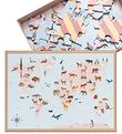 Vissevasse Puslespil - World Map Animal - 42 Brikker