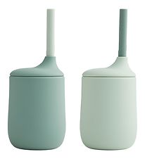 Liewood Kopper m. Sugerør - 2-pak - Silikone - Ellis - Mint Mix