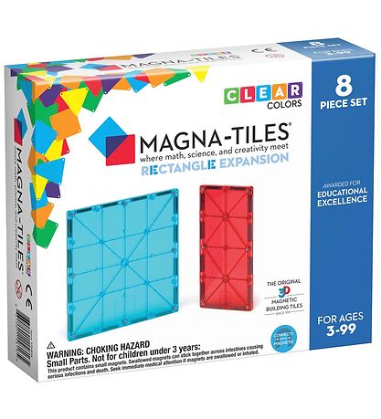 Magna-Tiles Magnet-udvidelsessæt - 8 Dele - Rektangler