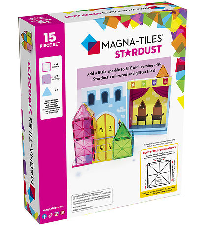 Magna-Tiles Magnetsæt - 15 Dele - Stardust Glitter & Spejle