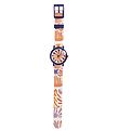 Djeco Armbåndsur - Montre Feuilles - Lilla/Orange/Hvid