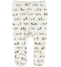 Joha Leggings m. Fod - Creme m. Dyr