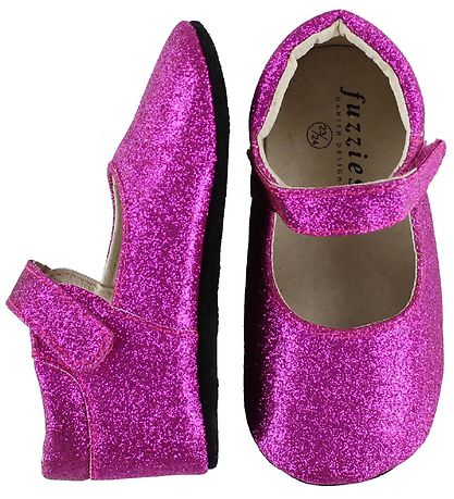Fuzzies Ballerina Hjemmesko - Amalie - Pink m. Glimmer