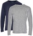 Minymo Bluse - 2er-Pack - Navy/Grau