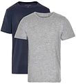 Minymo T-shirt - 2-Pak - Navy/Grå