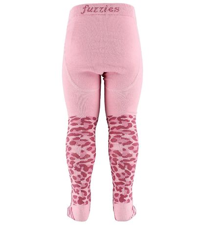 Fuzzies Strømpebukser - Rosa Leopardprint