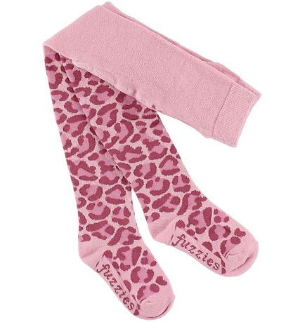 Fuzzies Strømpebukser - Rosa Leopardprint