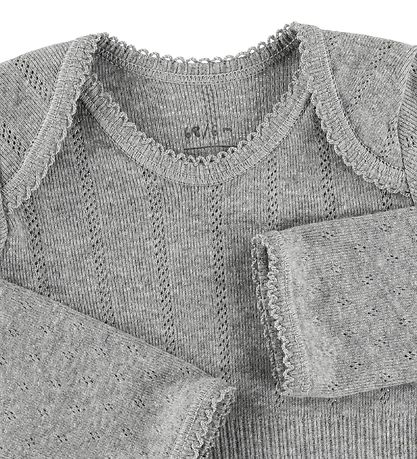 Noa Noa miniature Body - L/Æ - Gråmeleret m. Hulmønster