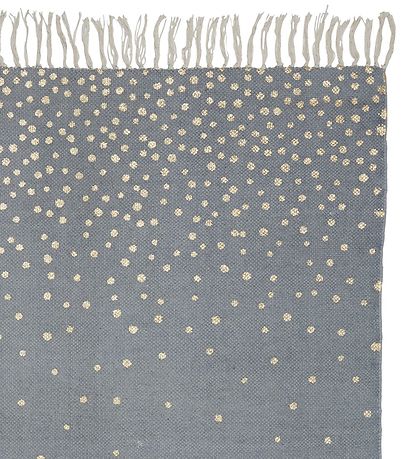 Done By Deer Gulvtæppe - 90x120 - Grå m. Guld Prikker
