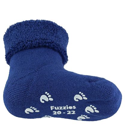 Fuzzies Gåstrømper - Skridsikker Bund - Blå