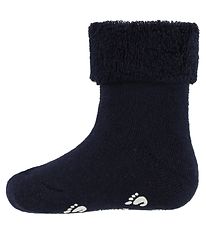 Fuzzies Gåstrømper - Skridsikker Bund - Navy