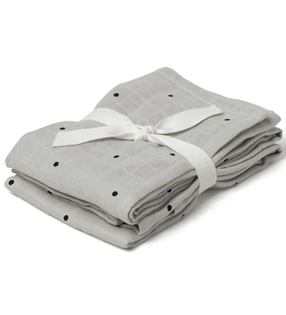 Liewood Stofbleer - 2-Pak - 70x70 - Grå m. Prikker