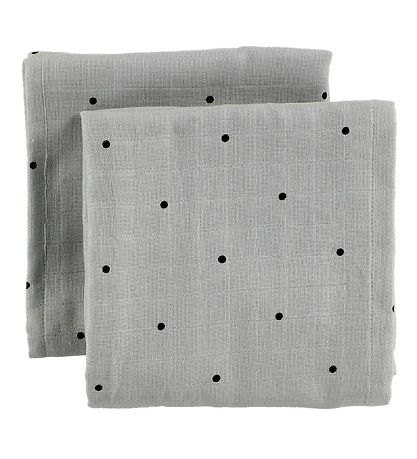 Liewood Stofbleer - 2-Pak - 70x70 - Grå m. Prikker