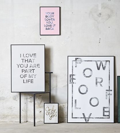 I Love My Type Plakat - A4 - Only One You - Lysegrå m. Tekst