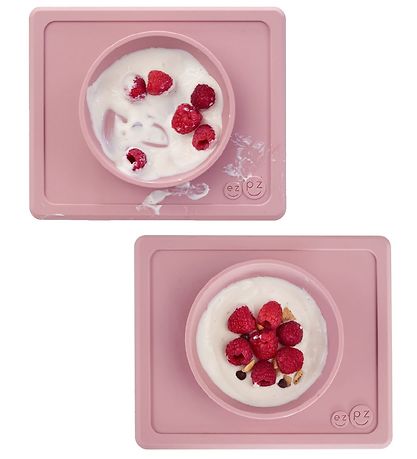 EzPz Happy Mini Bowl - Silikone - Støvet Rosa