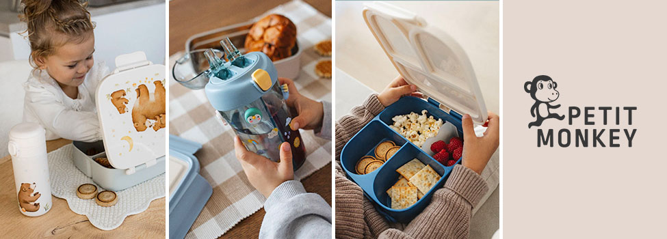 Petit Monkey, drikkedunke, rygsække m.m.