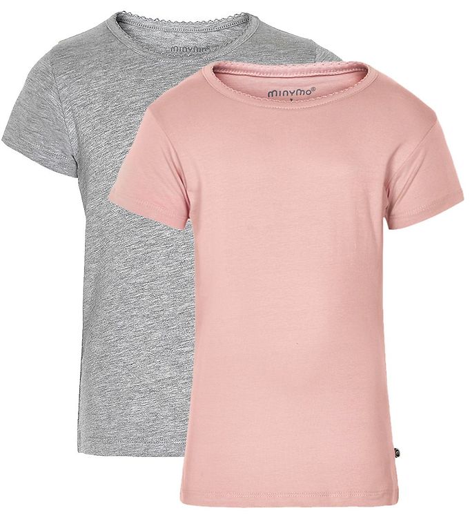Minymo T-shirt 2-Pak - Rosa/Grå
