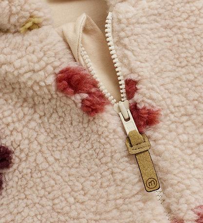 Minymo Fleecedragt - Teddy - Sandshell m. Blomster Minymo Fleecedragt - Teddy - Sandshell m. Blomster