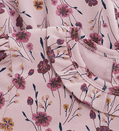 Minymo Kjole - Dawn Pink m. Blomster Minymo Kjole - Dawn Pink m. Blomster