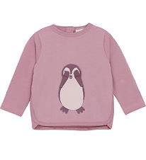 Minymo Sweatshirt - Dawn Pink m. Pingvin Minymo Sweatshirt - Dawn Pink m. Pingvin