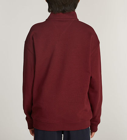 Tommy Hilfiger Sweatshirt - U Essential - Half Zip - Deep Rouge Tommy Hilfiger Sweatshirt - U Essential - Half Zip - Deep Rouge