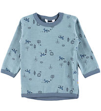 Joha Bluse - Uld/Bomuld - Blå Joha Bluse - Uld/Bomuld - Blå