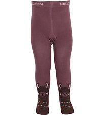 Melton Strømpebukser - Llama - Grape Shake Melton Strømpebukser - Llama - Grape Shake