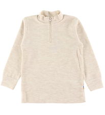 Joha Bluse - Uld - Zipper - Creme Joha Bluse - Uld - Zipper - Creme