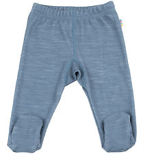 Joha Leggings m. Fødder - Uld/Bambus - Blå Joha Leggings m. Fødder - Uld/Bambus - Blå