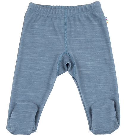 Joha Leggings m. Fødder - Uld/Bambus - Blå Joha Leggings m. Fødder - Uld/Bambus - Blå