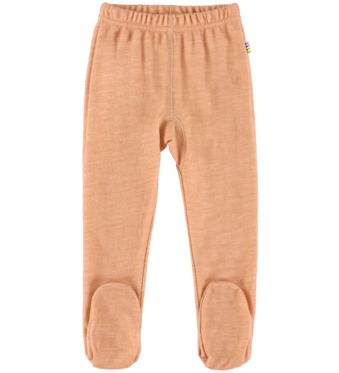 Joha Leggings m. Fødder - Uld/Bambus - Fersken